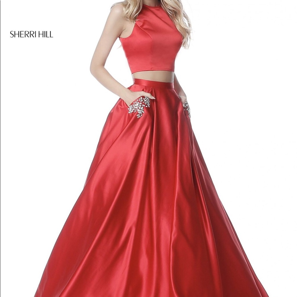 Sherri Hill 51587 Size 10 Red Two-Piece Dress